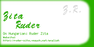 zita ruder business card